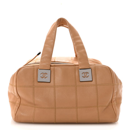 Chanel Caviar Square Stitched Bowler Beige 1 of 10