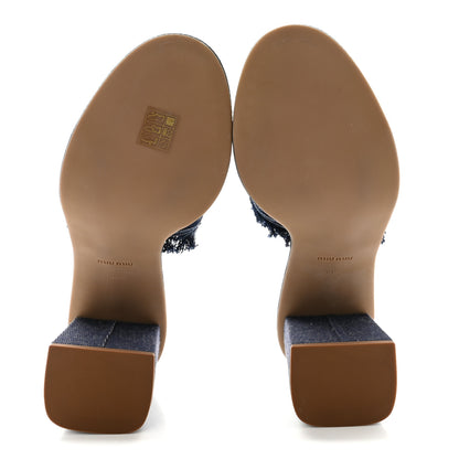 Miu Miu Denim Logo Sandals 39.5 Bleu 6 of 8