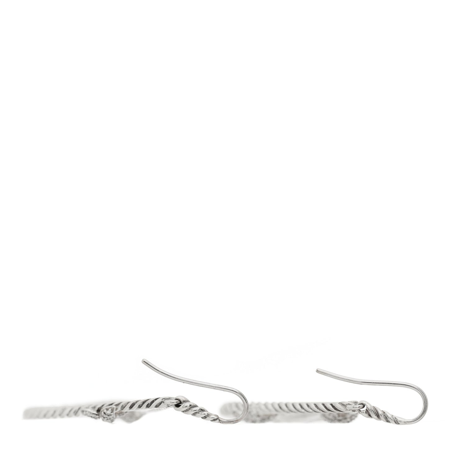 Sterling Silver Diamond X Drop Earrings