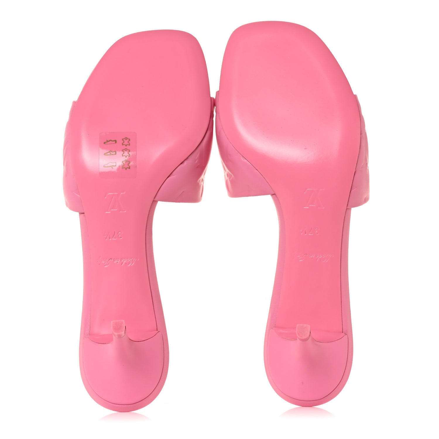 Louis Vuitton Lambskin Embossed Monogram Revival Mules 37.5 Rose Pop 5 of 9