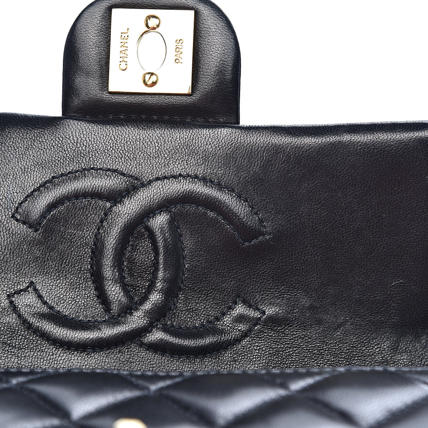 Lambskin Quilted Mini Square Flap Black