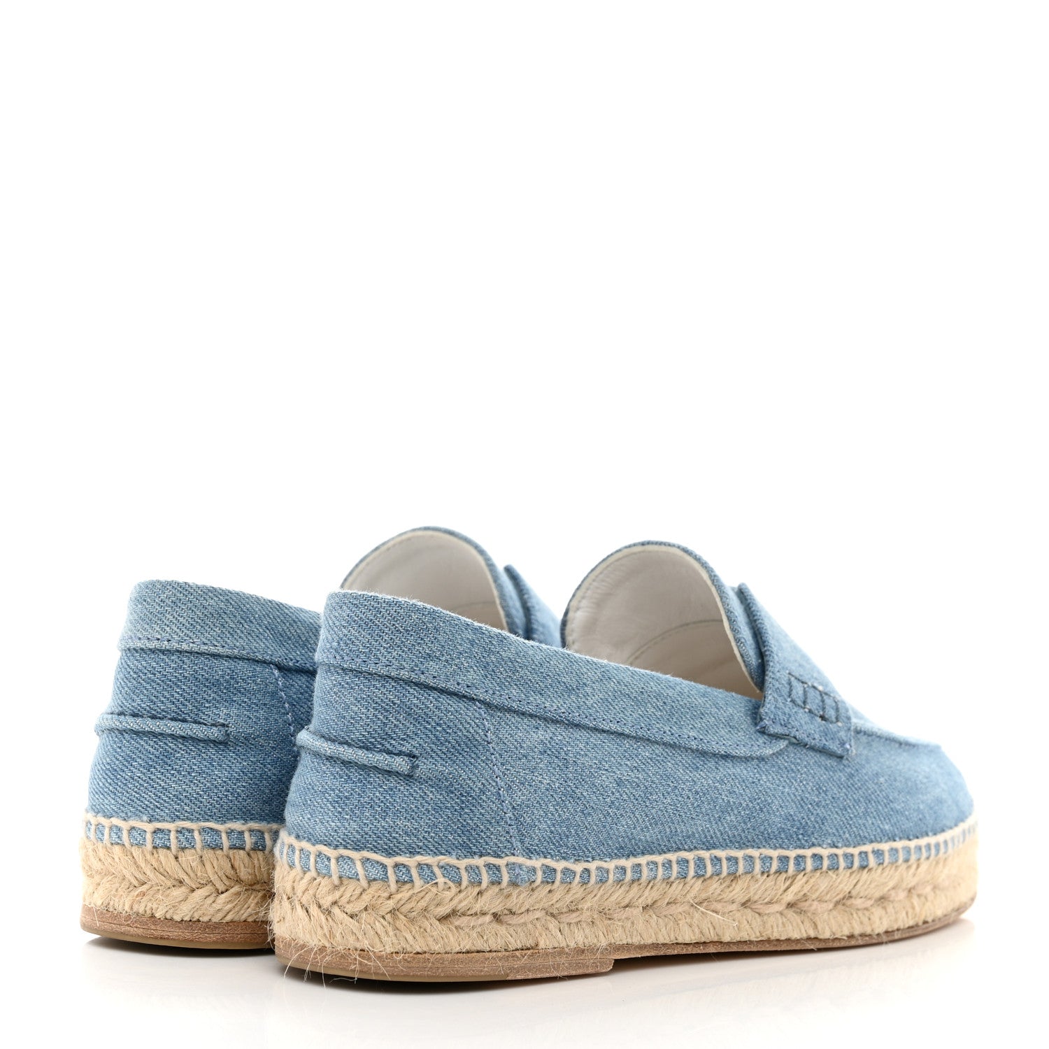 Hermes Denim Canvas Womens Trip Espadrilles 35 Bleu Clair 4 of 8
