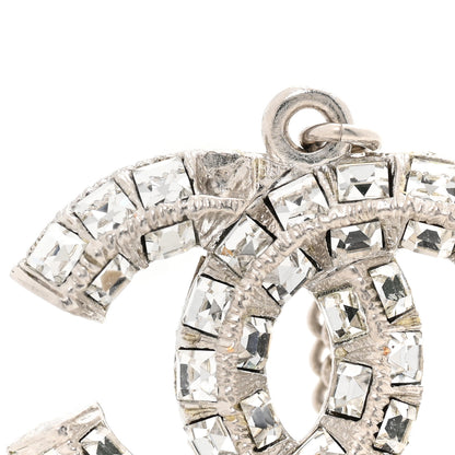 Chanel Baguette Crystal CC Drop Earrings Silver 5 of 5