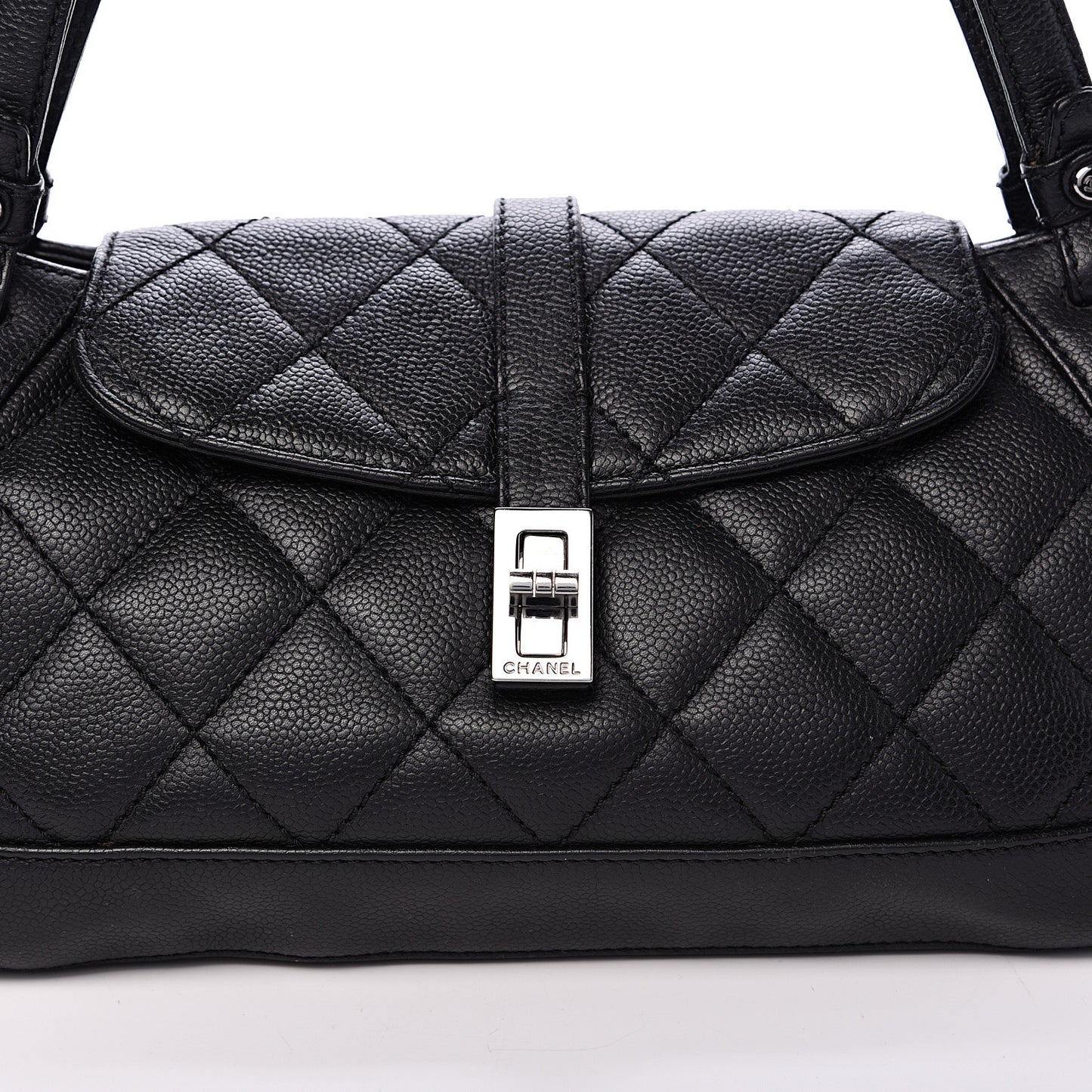 Caviar Quilted Mademoiselle Flap Bag Black