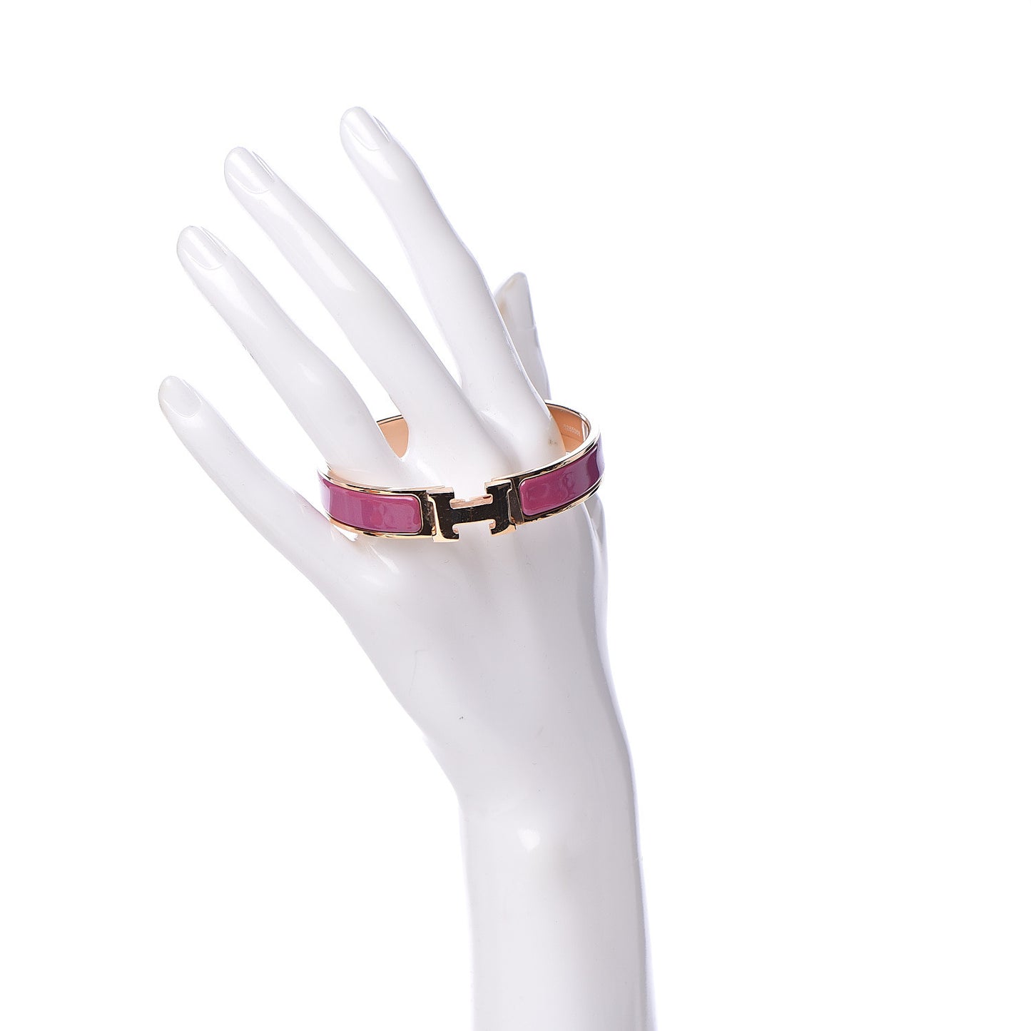 Enamel Narrow Clic Clac H Bracelet GM Rose Azalee