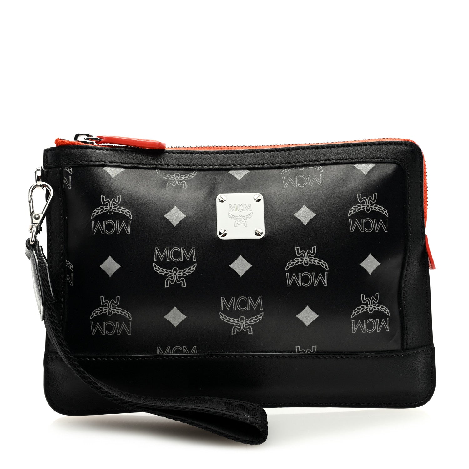 MCM Visetos Reflective Nylon Mini iPad Case Black 1 of 6