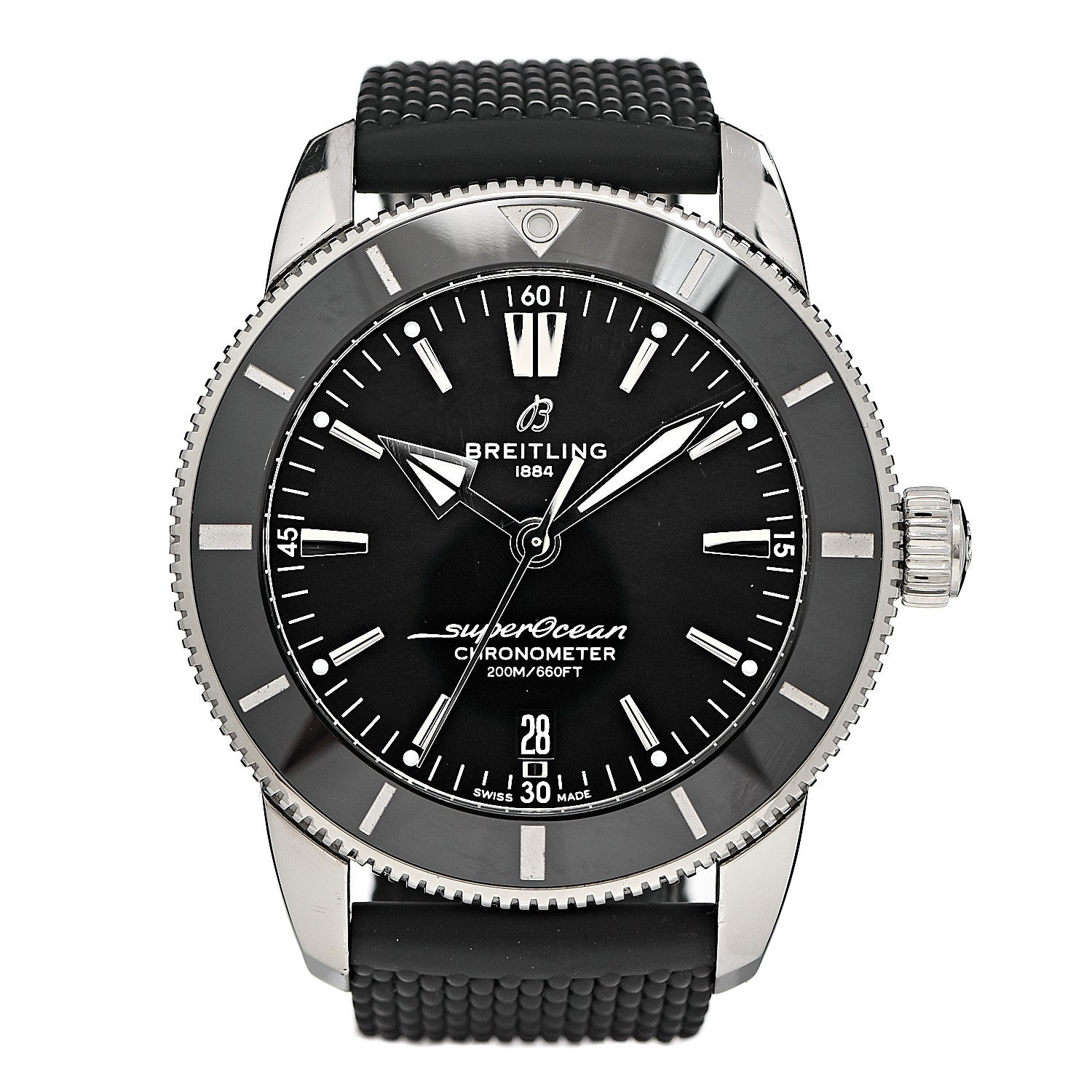 Breitling Stainless Steel Rubber 44mm Superocean Heritage II B20 Automatic Watch Volcano Black AB2030 1 of 8
