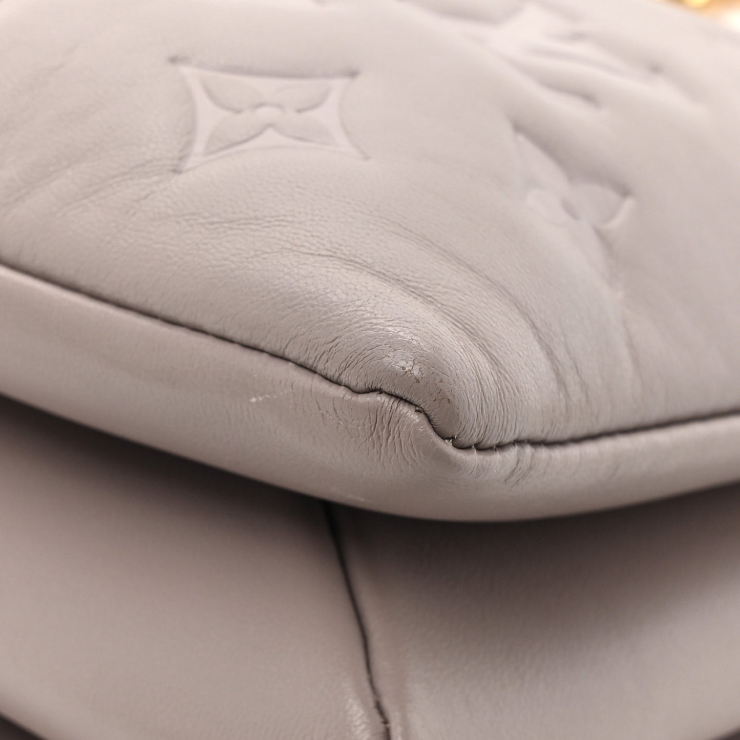 Lambskin Embossed Monogram Coussin PM Gris