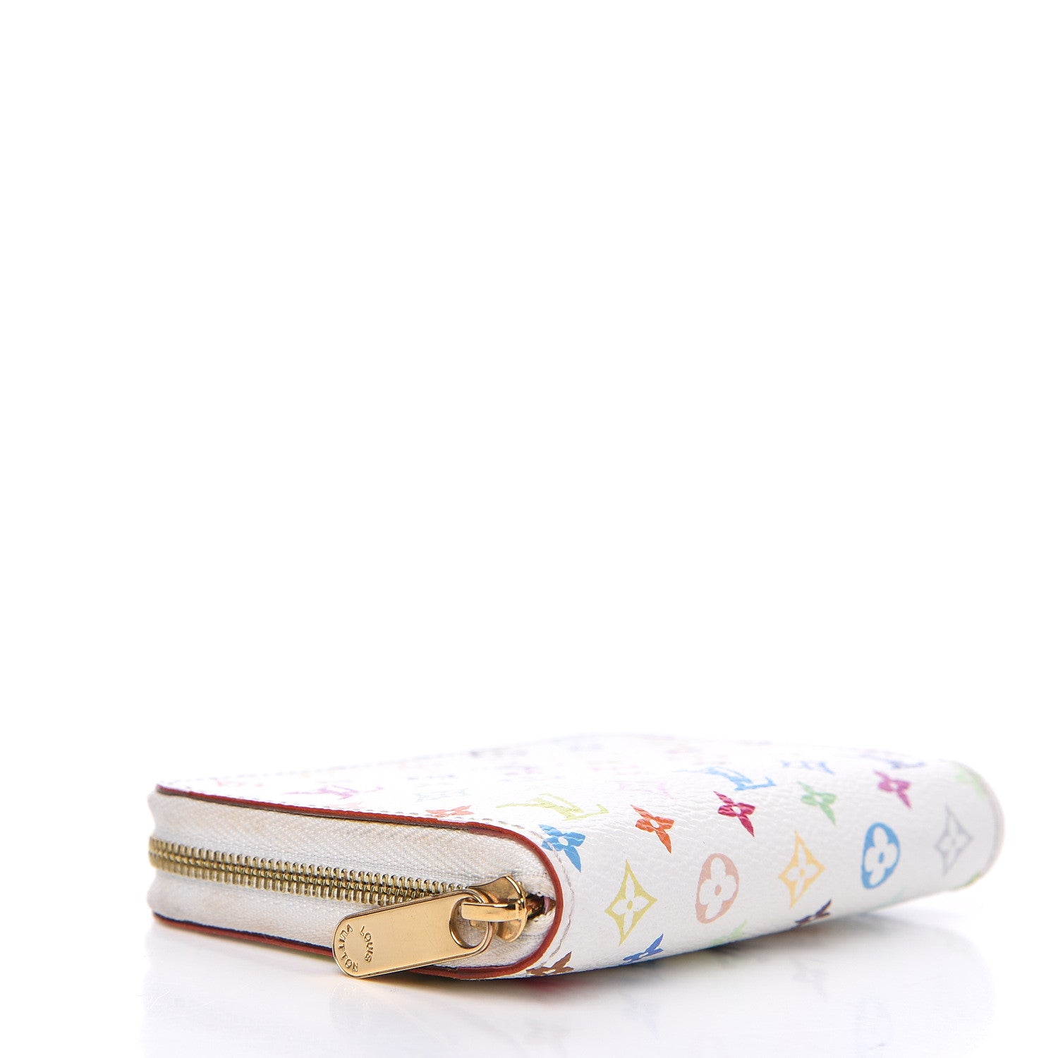 Louis Vuitton Monogram Multicolor Zippy Coin Purse Wallet White Litchi 3 of 10