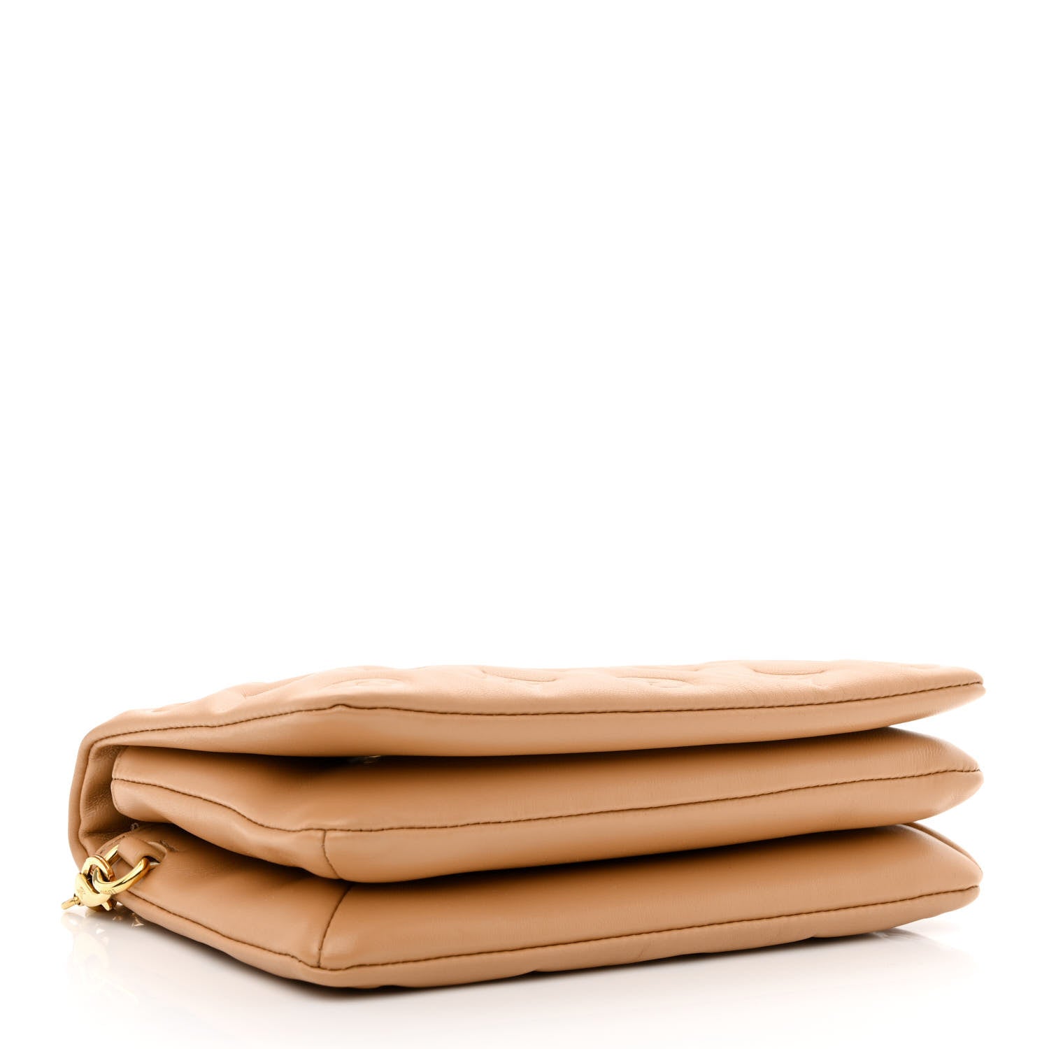 Louis Vuitton Lambskin Embossed Monogram Pochette Coussin Camel 4 of 11