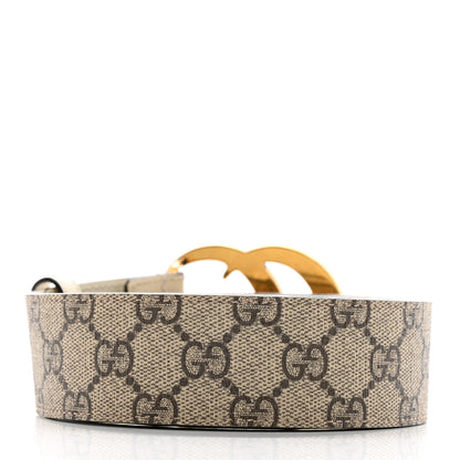 Gucci GG Supreme Monogram Matte Plutone Calfskin Double G 40mm Belt 100 40 Beige Ebony Mystic White 2 of 11
