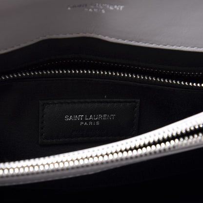 Saint Laurent Calfskin Y Quilted Monogram Medium Loulou Chain Satchel White 5 of 11