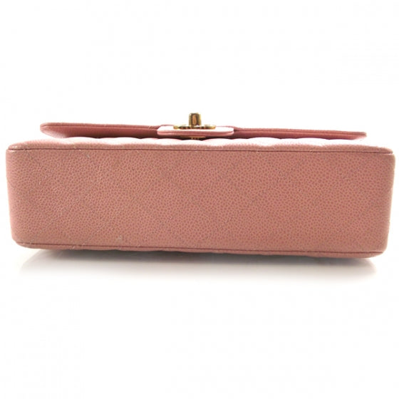 Caviar Medium Double Flap Pink
