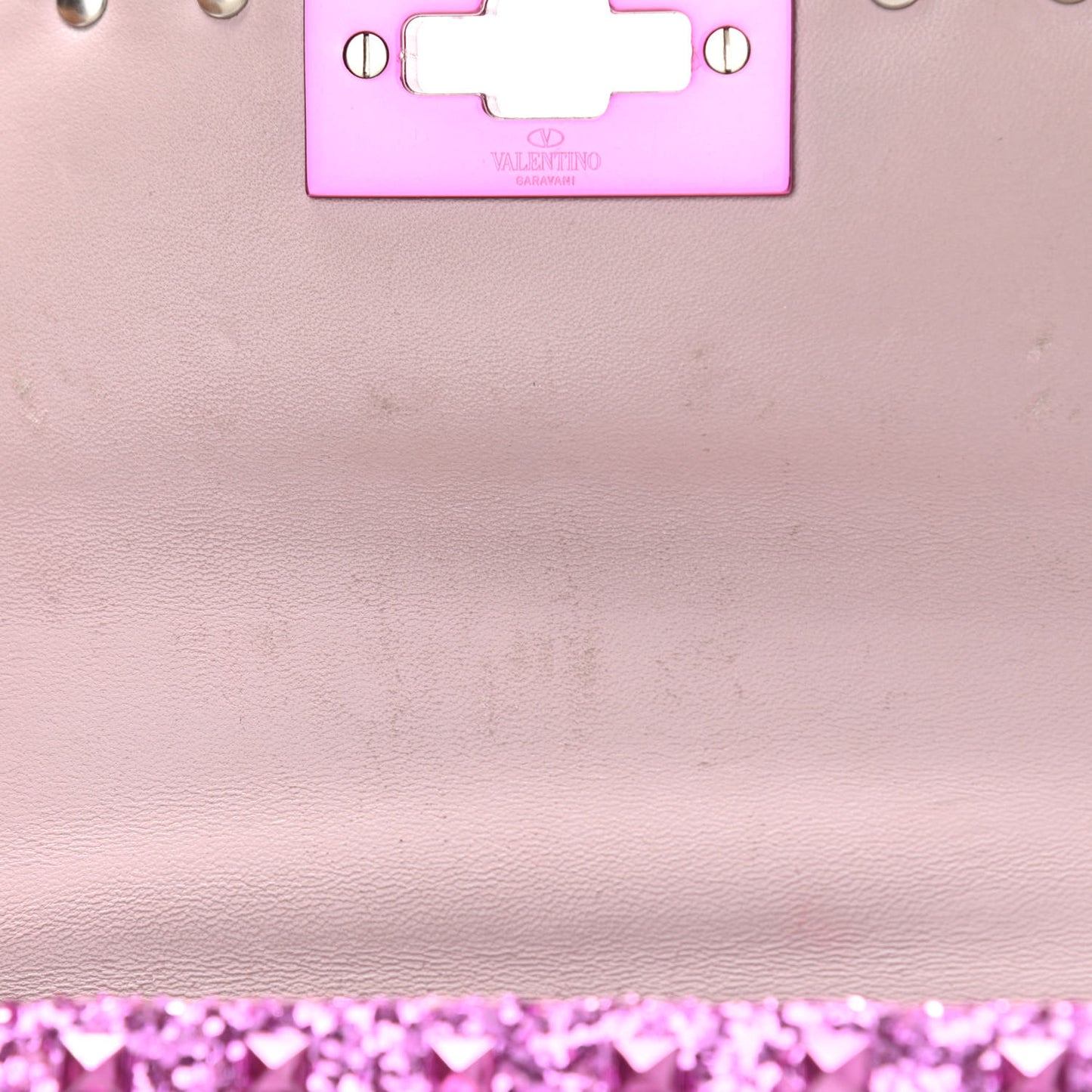 Glitter Mini Rockstud Spike Shoulder Bag Water Lilac