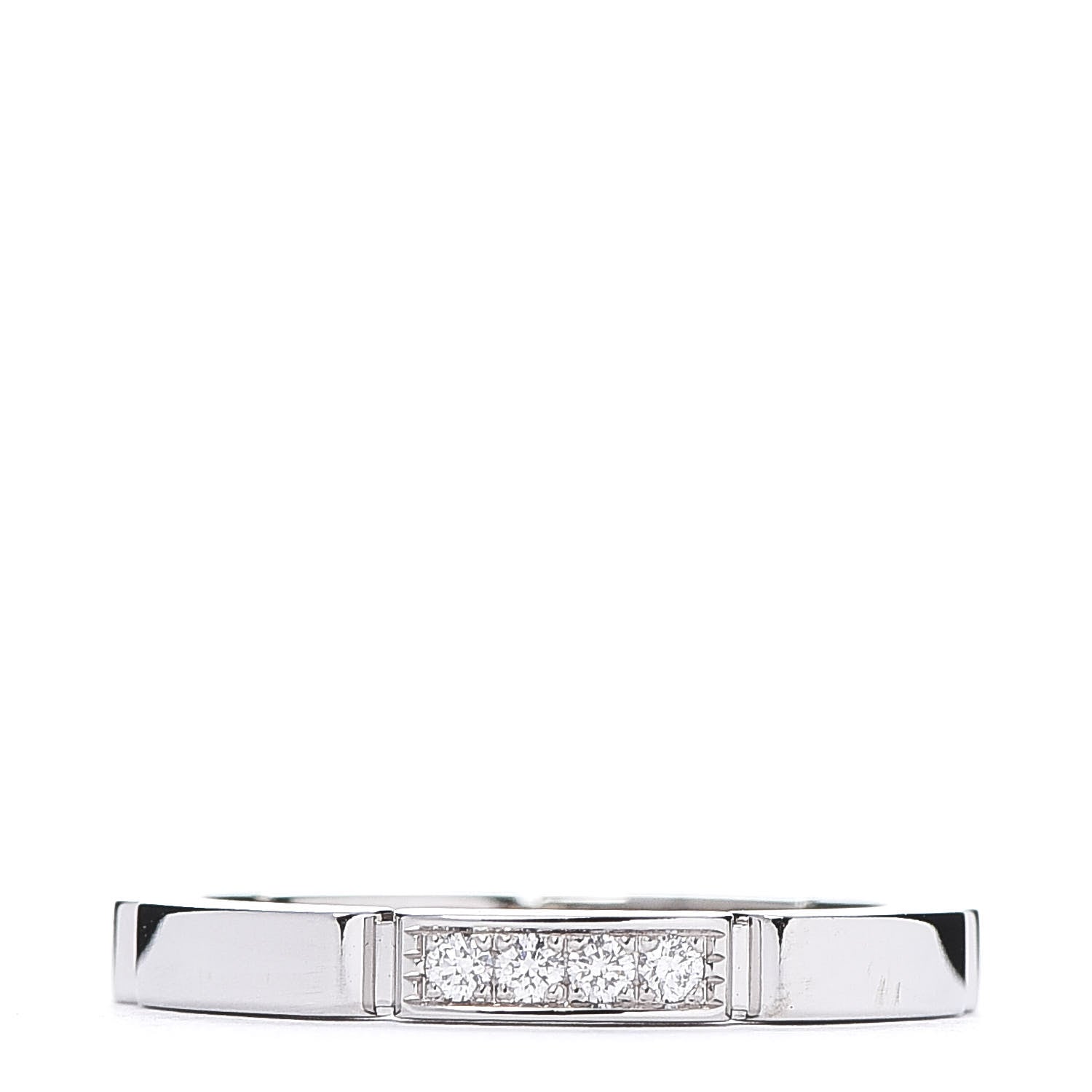 Cartier 18K White Gold Diamond Maillon Panthere Wedding Band Ring 50 5.25 1 of 5