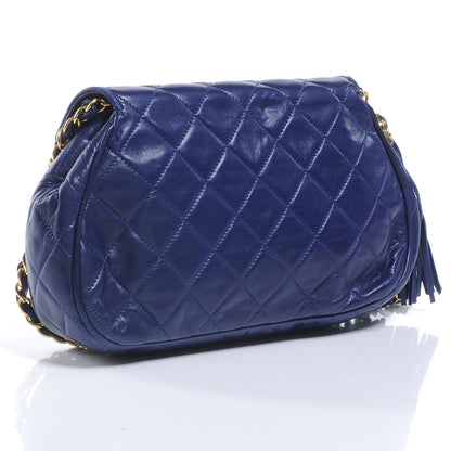 Chanel Lambskin Quilted Envelope Tassel Bag Royal Blue 3 of 9