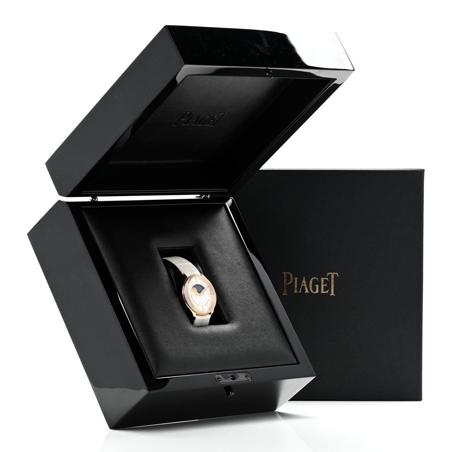 Piaget 18K Rose Gold Alligator Diamond Bezel 36mm Limelight Stella Automatic Watch Silver 6 of 6