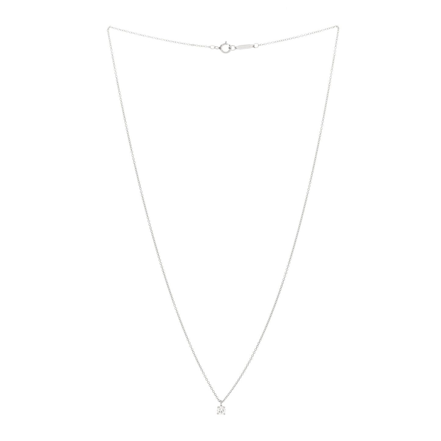 Platinum Diamond .17ct Solitaire Pendant Necklace
