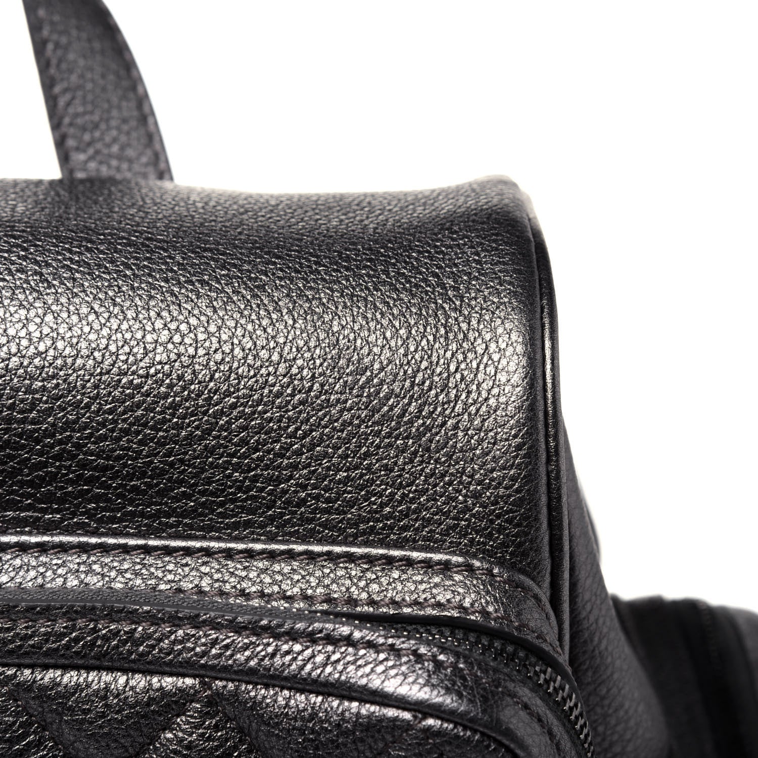Chanel Metallic Grained Calfskin Quilted Large Casual Rock Backpack Charcoal 14 of 14