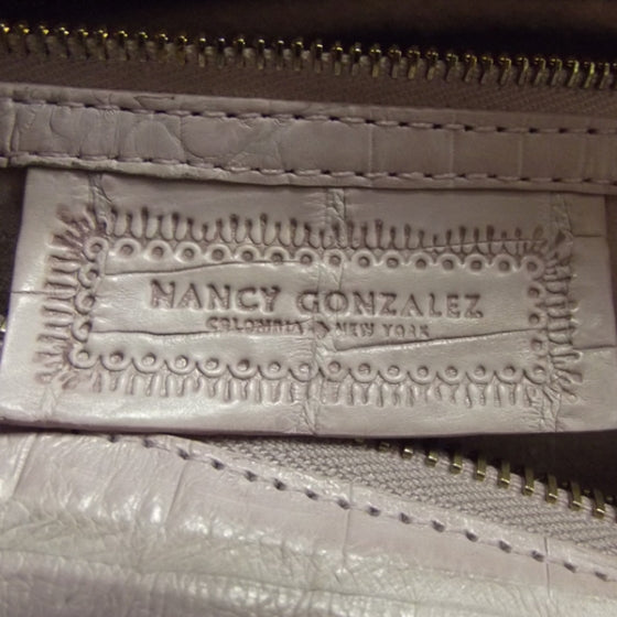 Crocodile Ruched Satchel Lilac