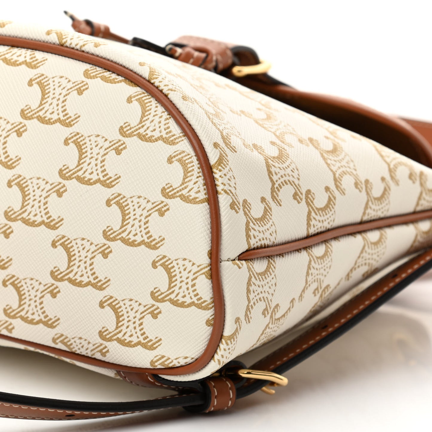 Triomphe Canvas Calfskin Mini Folco Backpack White