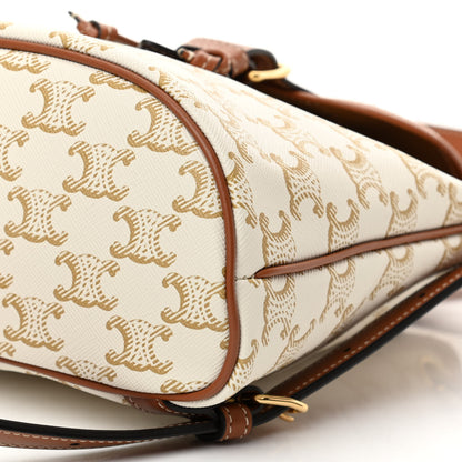 Celine Triomphe Canvas Calfskin Mini Folco Backpack White 10 of 11