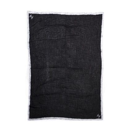 Chanel Cashmere Wool Silk CC Scarf Black 1 of 3