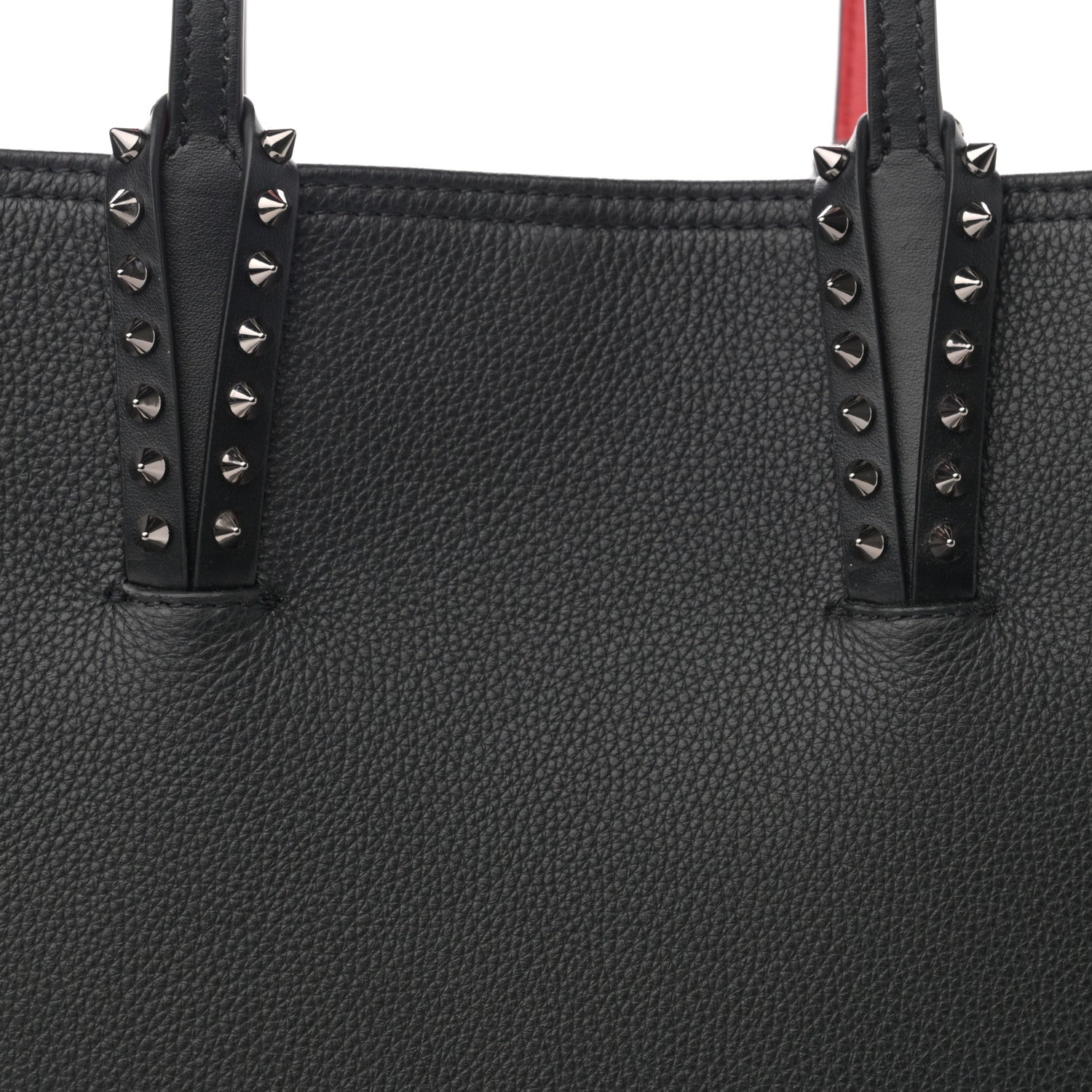 Christian Louboutin Calfskin Spikes Small East West Cabata Tote Black 9 of 14