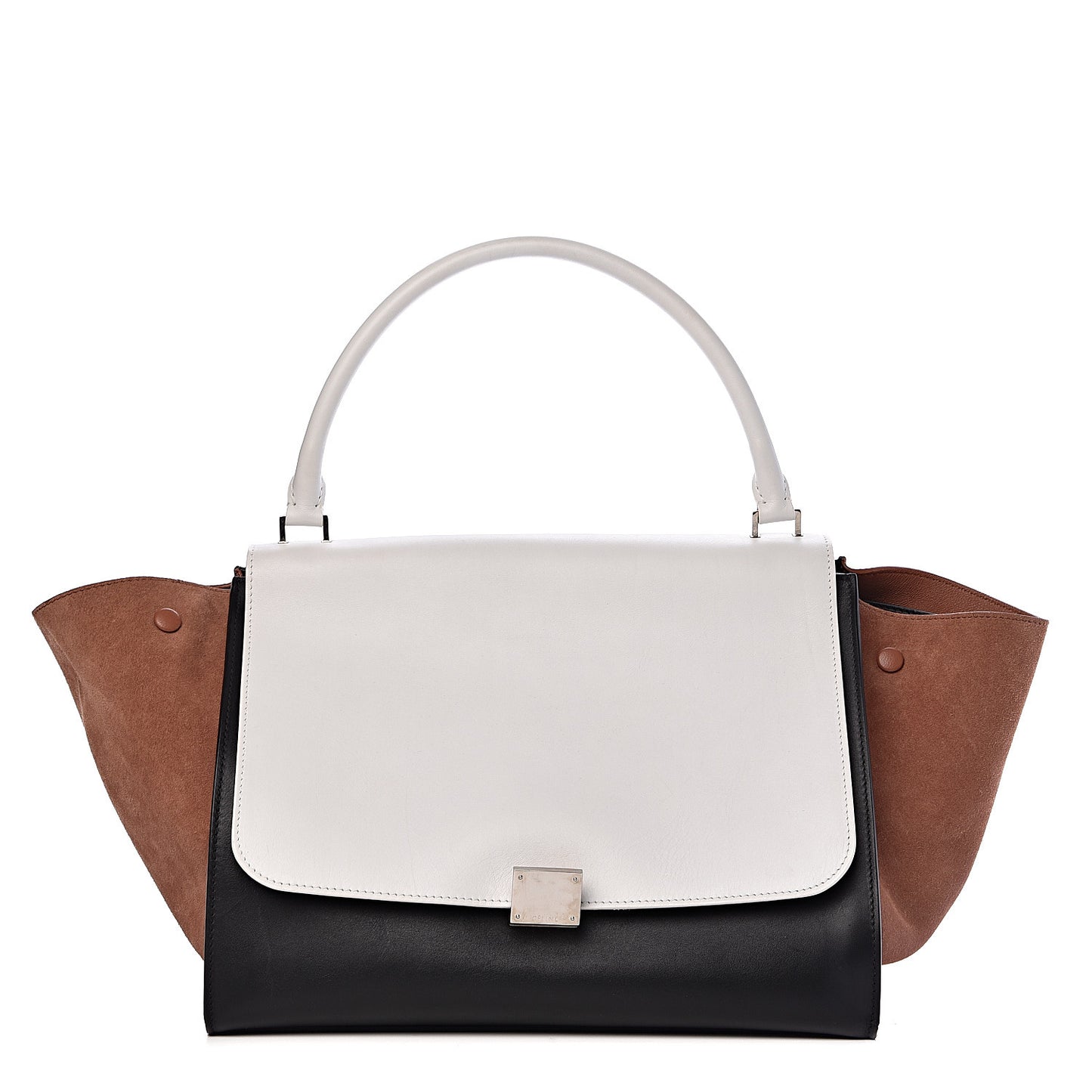 Smooth Calfskin Suede Large Tri-Color Trapeze Peach