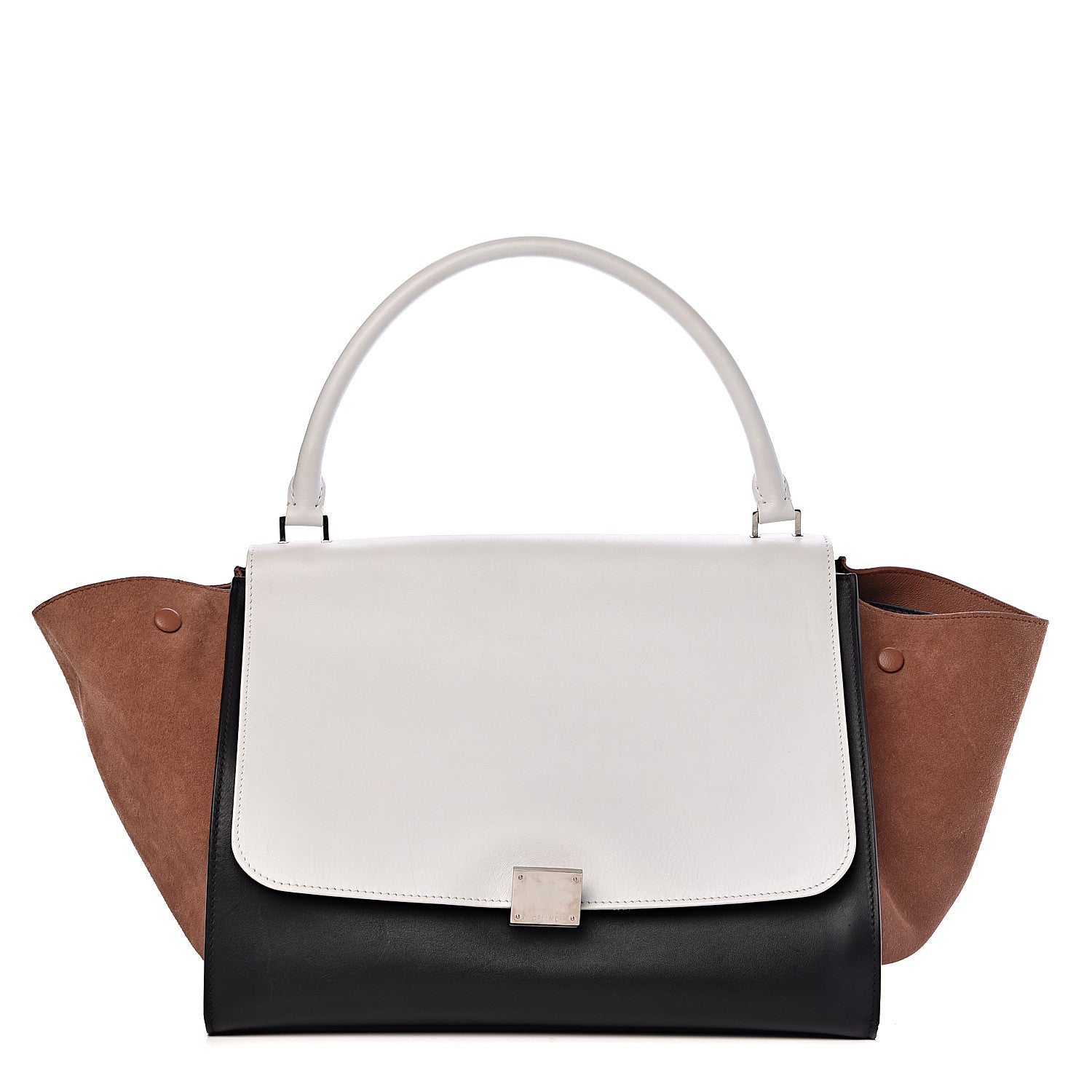 Celine Smooth Calfskin Suede Large Tri-Color Trapeze Peach 1 of 14