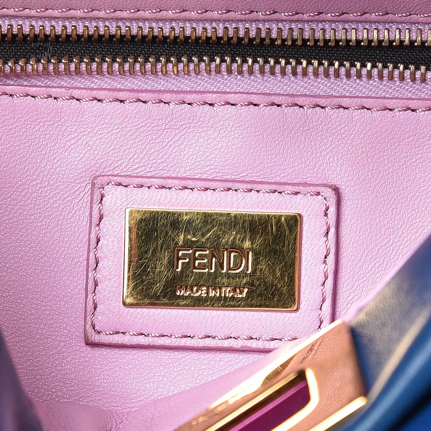 Nappa Colorblock Mini Peekaboo Iconic Satchel Iris Magenta Bubblegum
