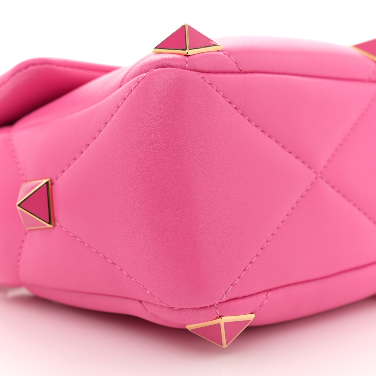 Valentino Garavani Nappa Enamel Large Roman Stud Shoulder Bag Feminine Pink 8 of 10