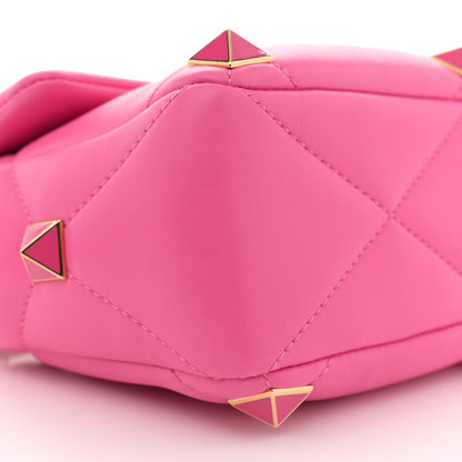 Valentino Garavani Nappa Enamel Large Roman Stud Shoulder Bag Feminine Pink 8 of 10