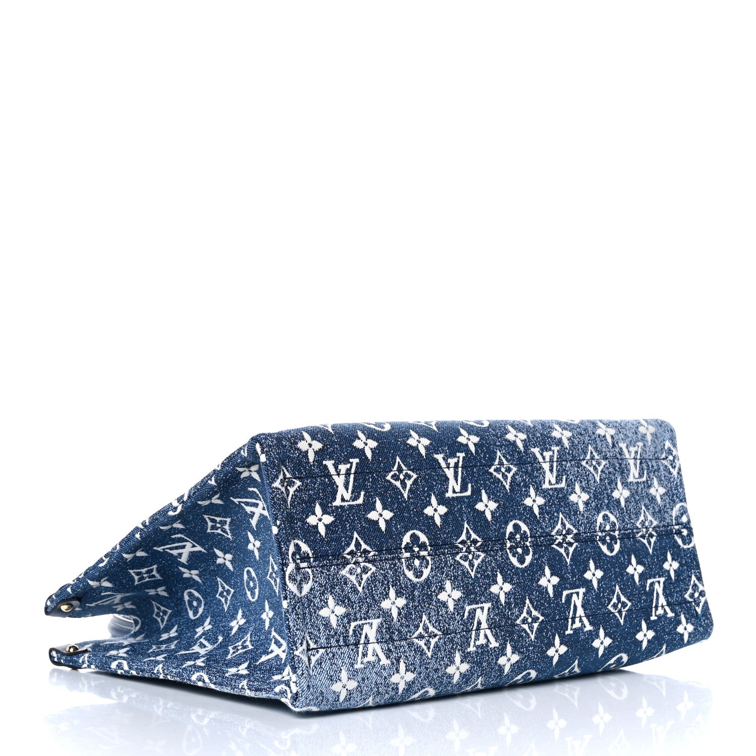 Louis Vuitton Monogram Jacquard Denim Onthego MM Bleu 4 of 8