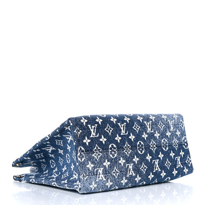 Louis Vuitton Monogram Jacquard Denim Onthego MM Bleu 4 of 8