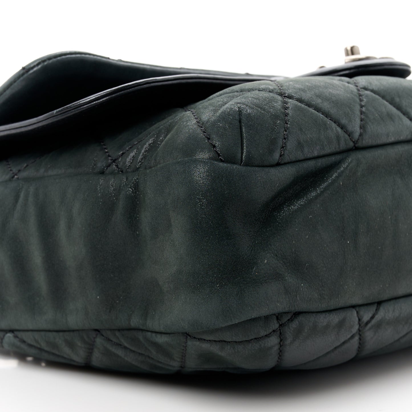 Iridescent Calfskin Jumbo In the Mix Double Flap Black