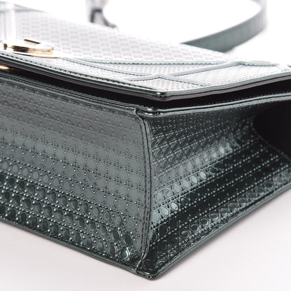 Christian Dior Metallic Patent Micro-Cannage Medium Diorama Flap Bag Malachite Green 9 of 14