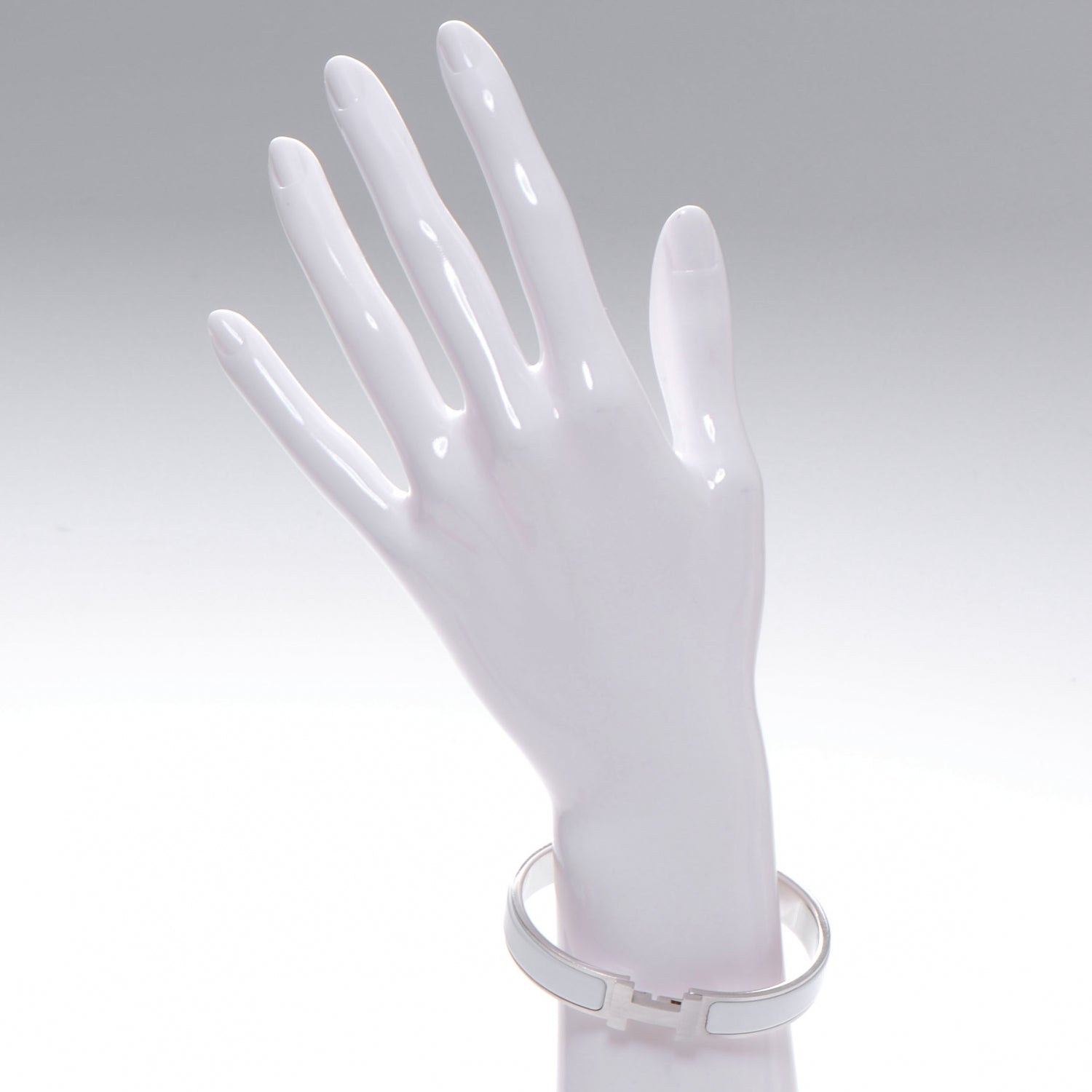 Hermes Enamel Clic Clac H Bracelet Narrow White 2 of 5