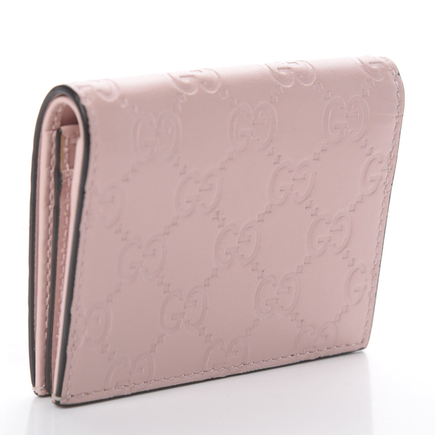 Guccissima Signature Crystal Cat Card Case Wallet Light Candy Pink