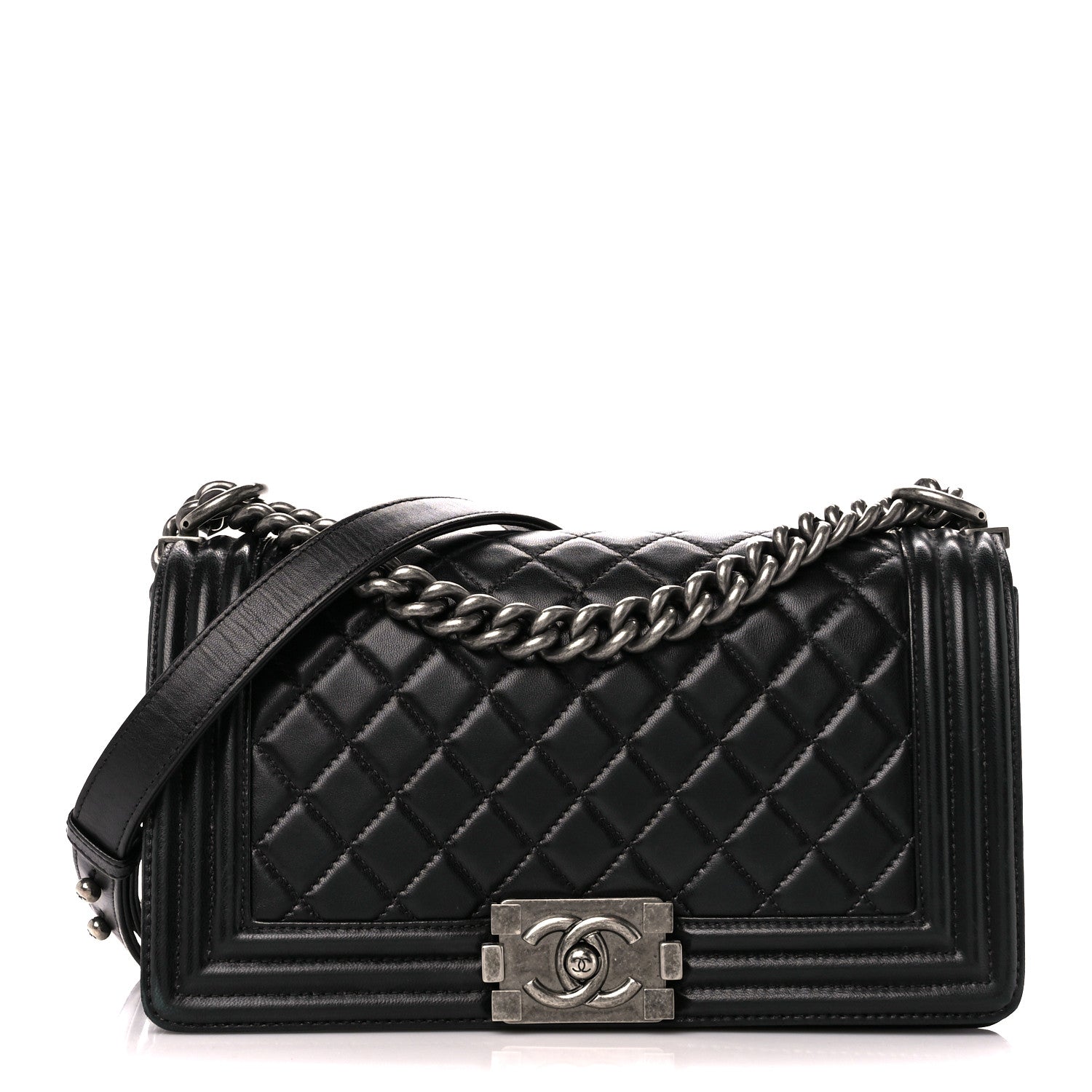 Chanel Lambskin Quilted Medium Boy Flap Black 1 of 11