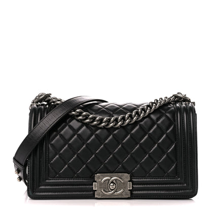 Chanel Lambskin Quilted Medium Boy Flap Black 1 of 11