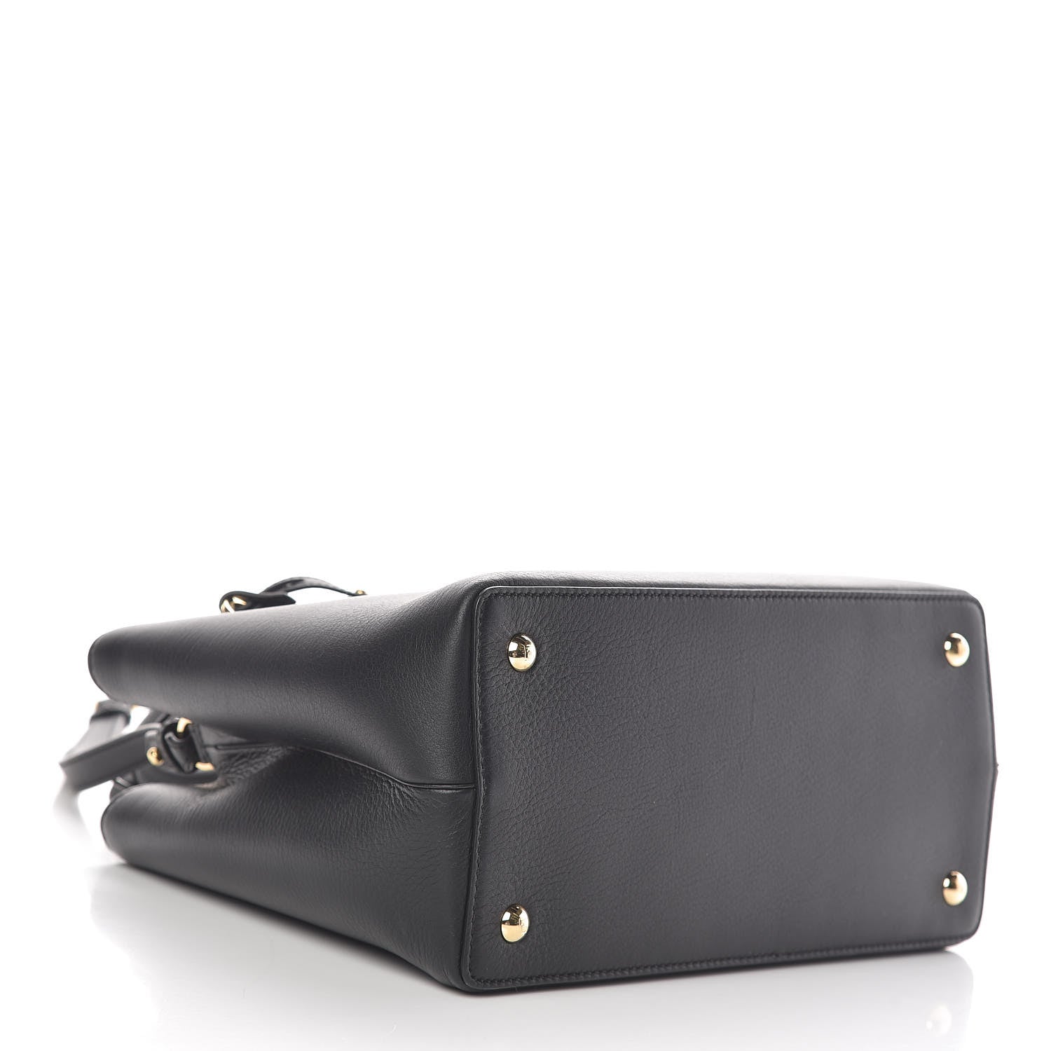 Fendi Vitello Dolce Century Petite 2Jours Tote Black Carbone 4 of 10