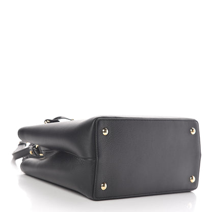 Fendi Vitello Dolce Century Petite 2Jours Tote Black Carbone 4 of 10