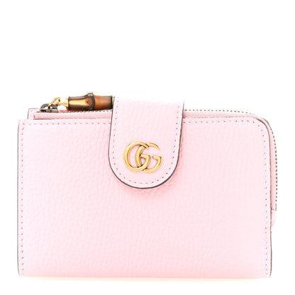 Gucci Piuma Calfskin Medium Bamboo Double G Wallet Pink 1 of 9