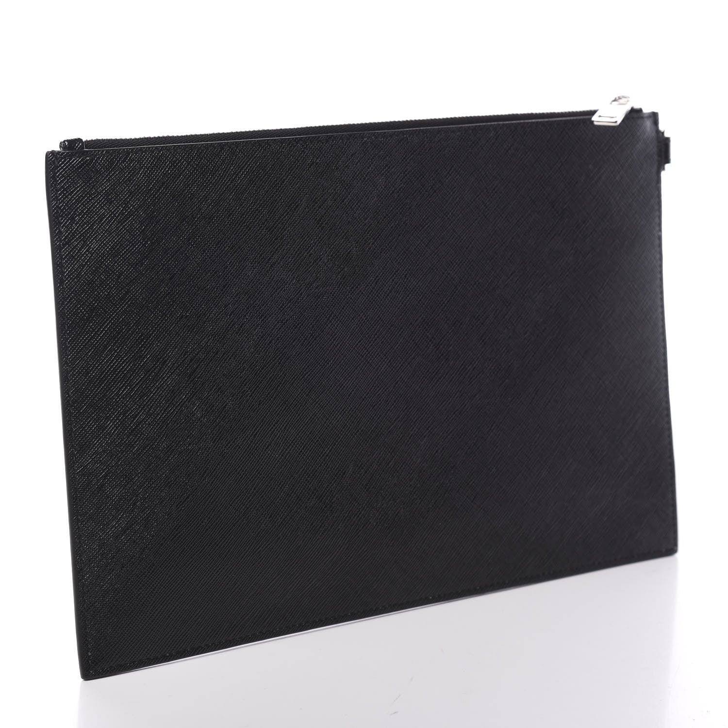 Givenchy Textured Coated Canvas Iconic Prints Flat Medium Clutch Bag Black 2 of 8