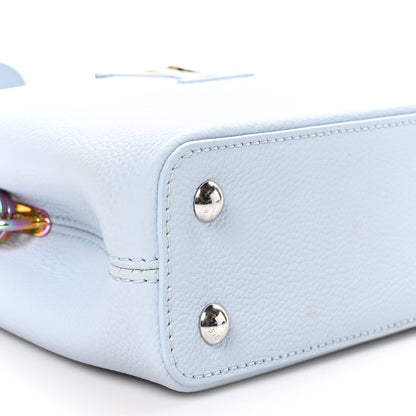 Louis Vuitton Taurillon Capucines East West Mini Scarabeo Iridescent Washed Blue 7 of 8