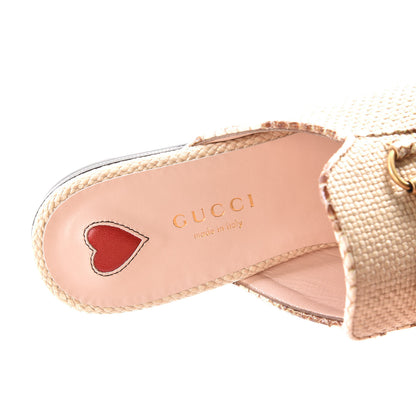 Gucci Straw Elaphe Womens Princetown Slippers 36 Natural Cream Brown 7 of 9