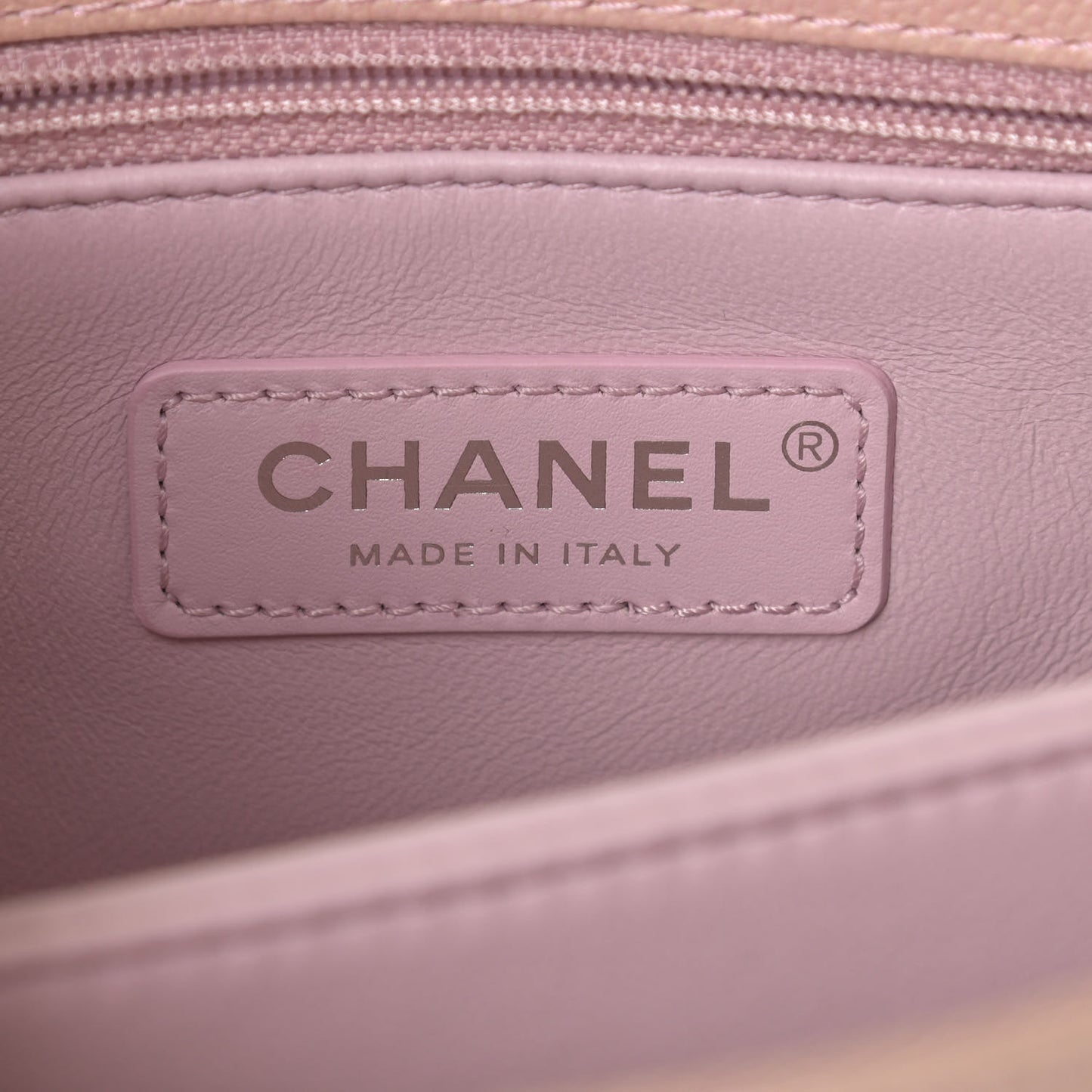 Iridescent Caviar Quilted Mini Coco Handle Flap Pink