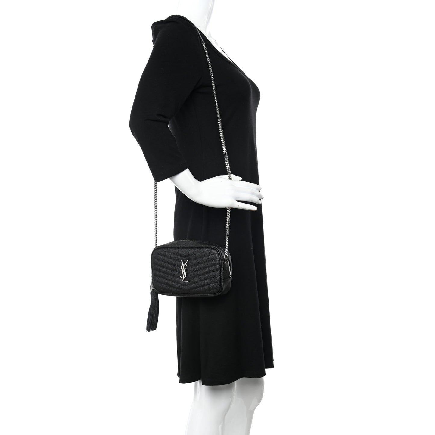 Grain De Poudre Matelasse Monogram Mini Lou Camera Bag Black