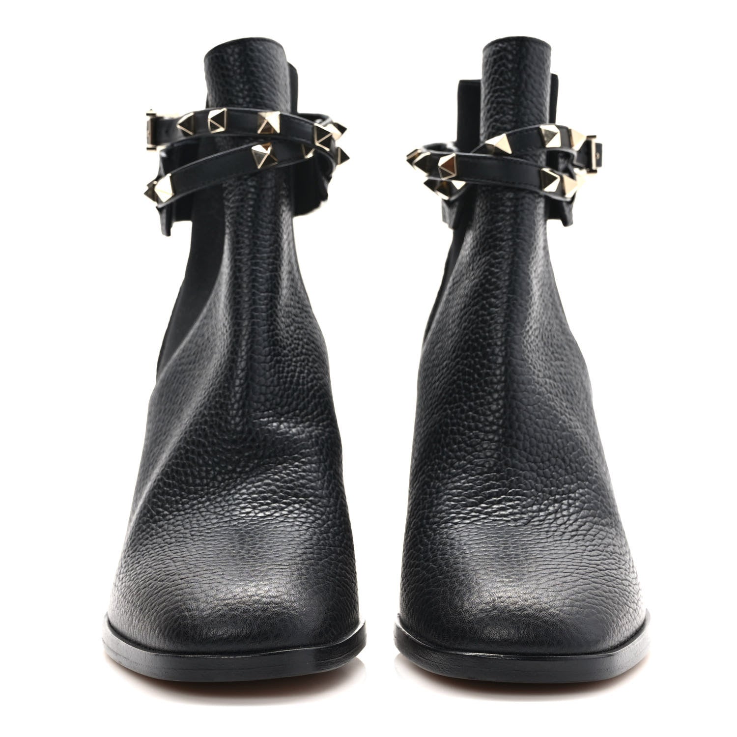 Valentino Garavani Grainy Calfskin Rockstud Chelsea 90mm Ankle Boots 37 Black 2 of 8